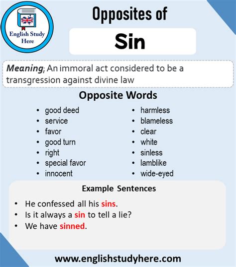 antonyms for sin|other word for sin.